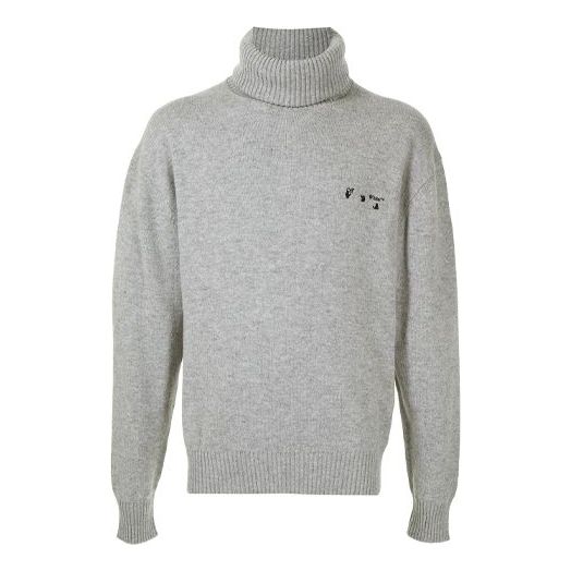 Off-White Unisex SS21 Logo Embroidery Sweater Gray OMHF018F20KNI0010910