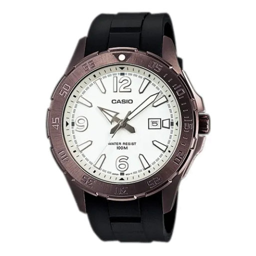 Men's CASIO General Series Quartz Movement Stainless Steel Case White Dial 100 Meter Waterproof Watch Analog Mens MTD-1073-7AV