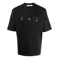 Off-White SS21 Hands Logo Short Sleeve Ordinary Version Black OMAA119F21JER0091001