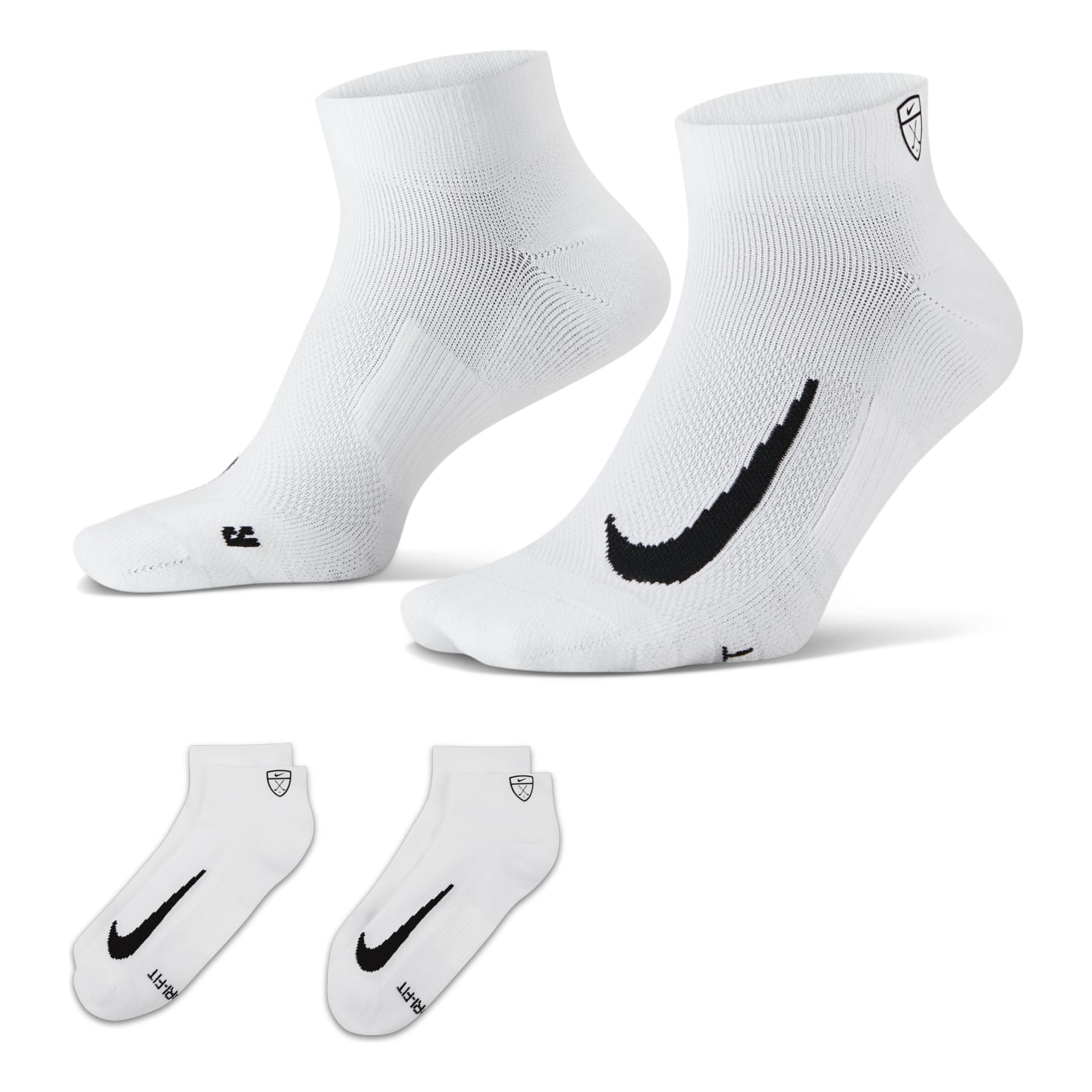 Nike Multiplier Low Golf Quarter Socks (2 Pairs) 'White' CV2617-100