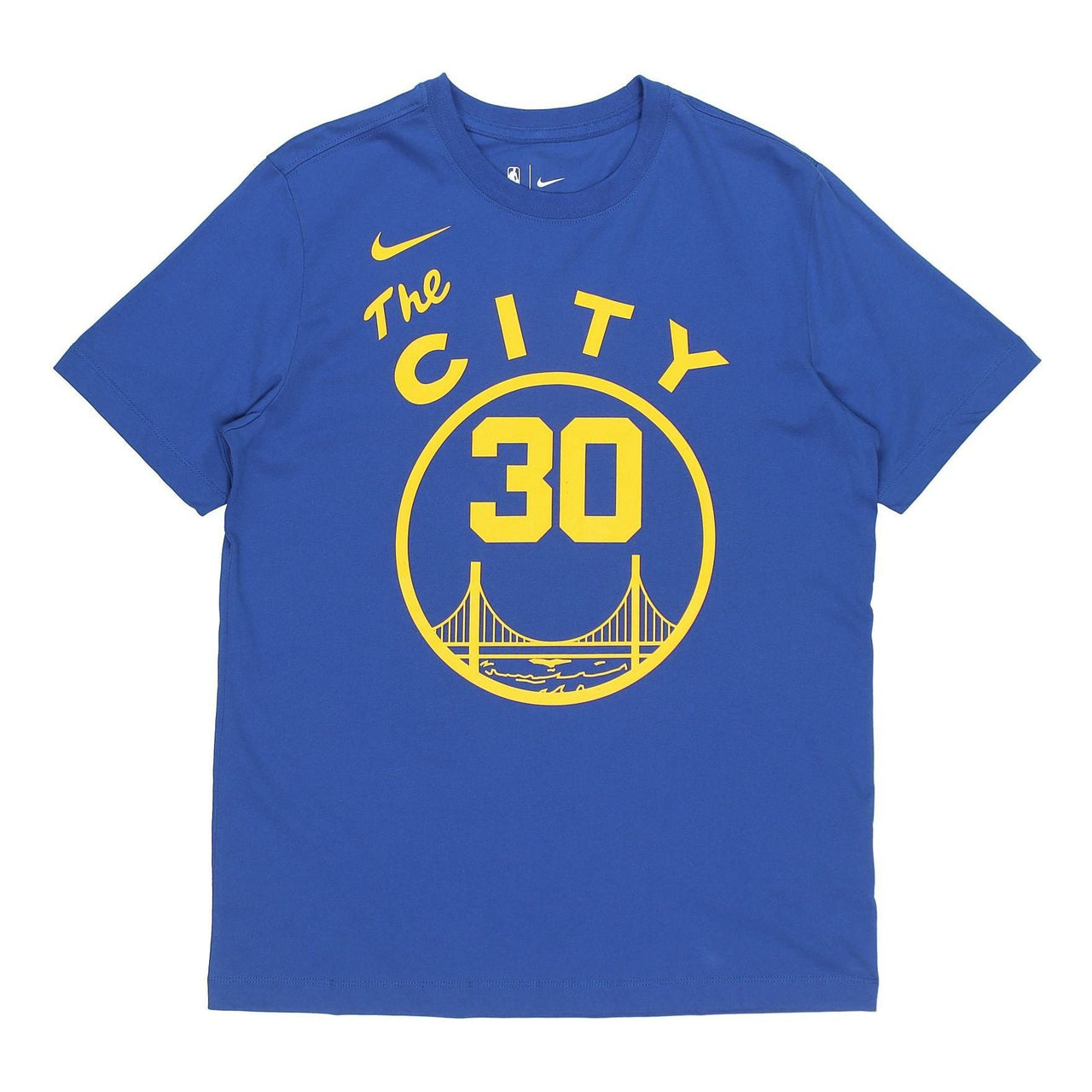 Men's Nike NBA Basketball Sports Printing Short Sleeve Golden State Warriors Curry 30 Blue T-Shirt CT9913-497