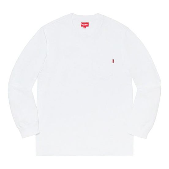 Supreme FW19 Week 12 L/S Pocket Tee White Long Sleeves Unisex T-Shirt SUP-FW19-1036