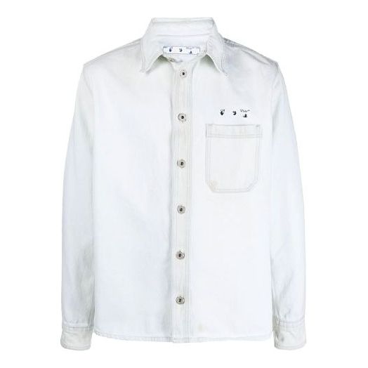 Off-White SS21 Arrow Logo Denim Jacket Version White OMYD027S21DEN0010125