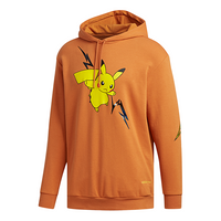 adidas neo M PKMN Pikachu Pattern Printing hooded Drawstring Khaki Brown FU3924
