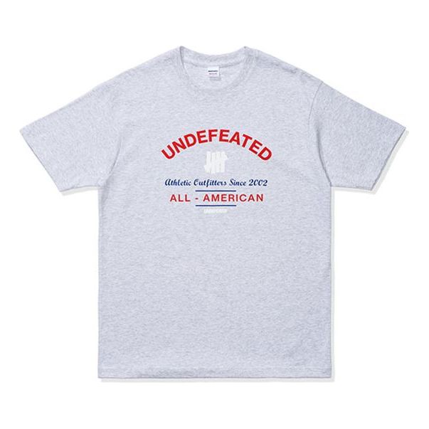 UNDEFEATED All-American Tee Grey Alphabet Printing Short Sleeve Unisex light grey 80096-GREY