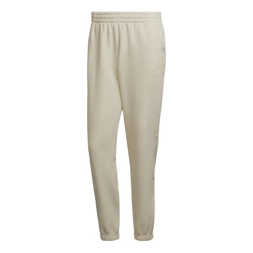 Men's adidas originals AdiColor Trefoil Sweatpants Solid Color Bundle Feet Sports Pants/Trousers/Joggers Creamy White HD2752