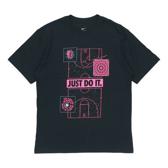 Nike Just Do It Basketball Sports Printing Short Sleeve Black DD0810-010