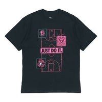 Nike Just Do It Basketball Sports Printing Short Sleeve Black DD0810-010