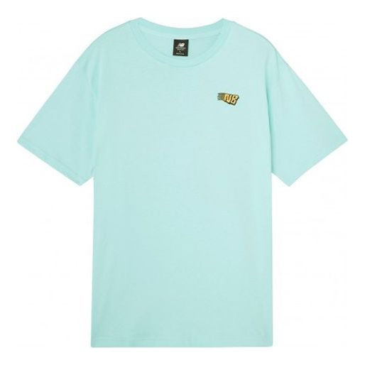New Balance Back Illustration Printing Short Sleeve Couple Style Sky Blue AMT01548-BB2