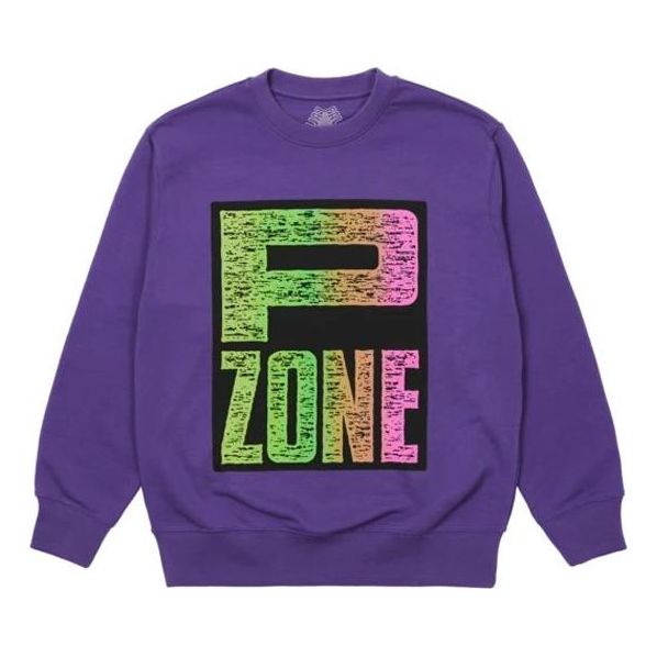 PALACE x M-Zone P-Zone Crossover Alphabet Pattern Round Neck Purple P20CW013