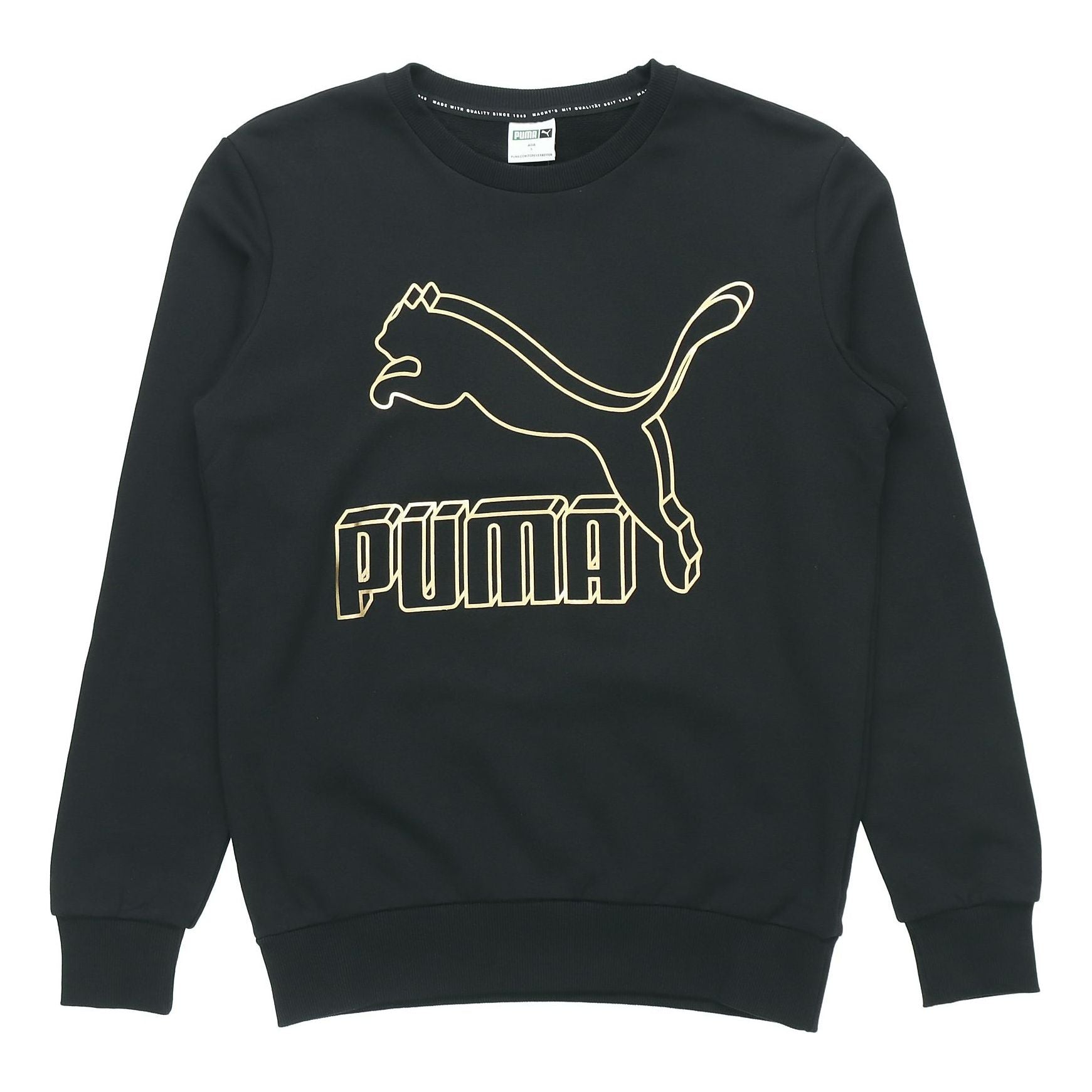 PUMA Classics logo Sweater 'Black Yellow' 595892-56