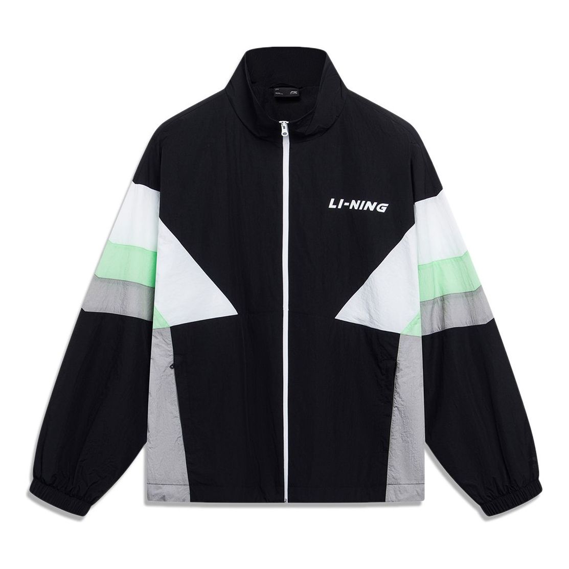 Li-Ning Graphic Color Block Jacket 'Black White Green' AJDT503-3