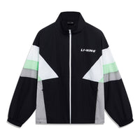 Li-Ning Graphic Color Block Jacket 'Black White Green' AJDT503-3