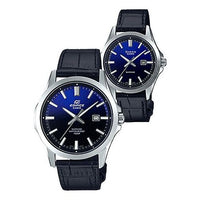 CASIO General EDIFICE & SHEEN Japan / South Korea Fashion Couple Sapphire Crystal Blue Analog EFB-106L-2A&SHE-4542L-2A
