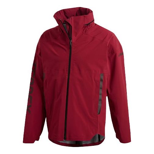 adidas Myshelter Jkt Outdoor waterproof Reflective Hooded Jacket Red FP8455