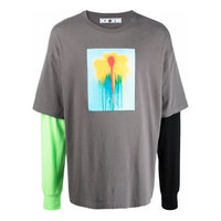 Off-White FW21 Pattern Printing Long Sleeves Gray T-Shirt OMAB022S21JER0078400