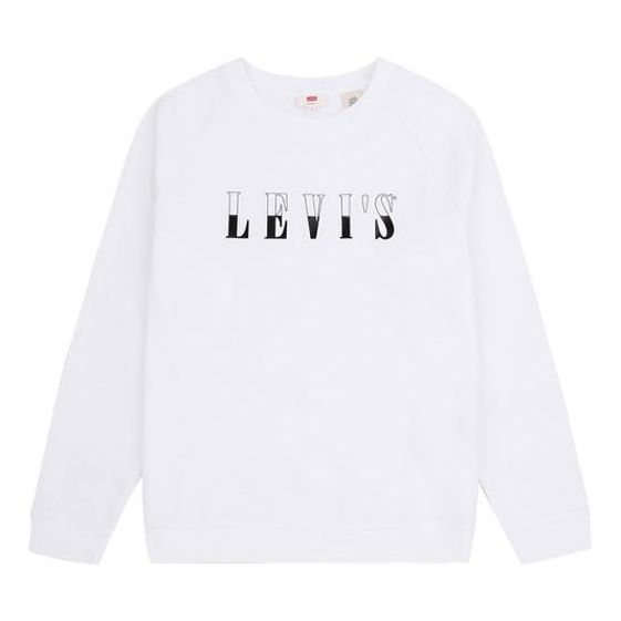 (WMNS) Levi's Logo Plus Fleece T-Shirt 'White' 29717-0120