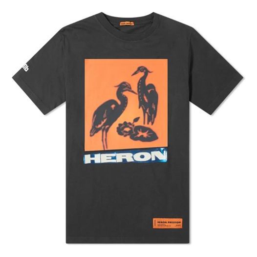 Men's HERON PRESTON Pattern Short Sleeve Black HMAA004F197600030488