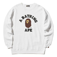 BAPE Classic Ape Head Alphabet Printing Pullover Long Sleeves White 0ZXSWW213501C