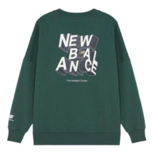 New Balance 3D Logo Sweatshirt Asia Sizing 'Dark Green' AMT14318-ESK