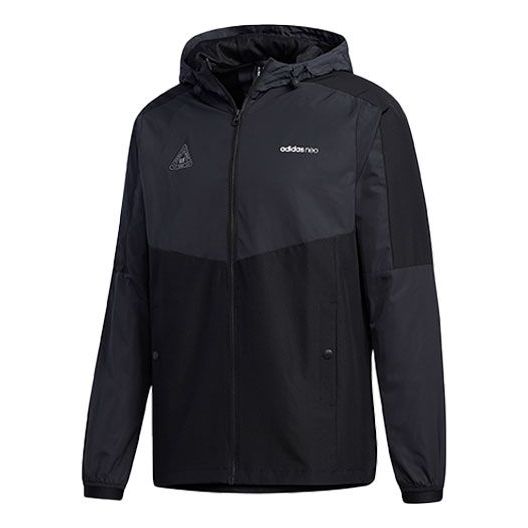 adidas neo MENS Casual Sport Hooded Jacket Black GJ8953