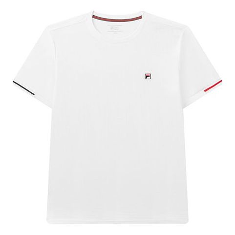 Men's FILA Small Logo Jacquard Short Sleeve White T-Shirt F11M031113F-WT