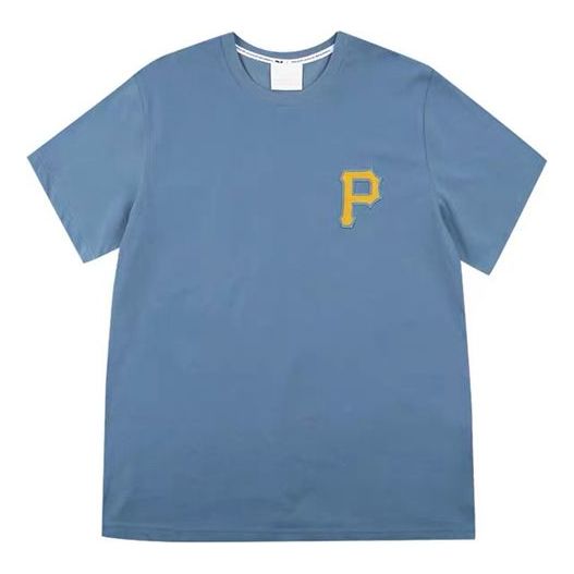 MLB Pittsburgh Pirates Basic Small Label Embroidered Short Sleeve Unisex Blue 31TSCD931-11U