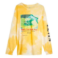 Men's Levis Tie Dye Alphabet Printing Round Neck Long Sleeves Yellow 16139-0024
