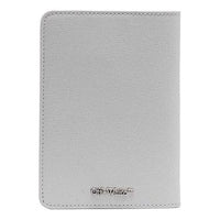 Off-White 21 New Metallic Micro Mark LOGO Printing Cortex Card Holder Wallet Elephant Gray OMNC010S21LEA0020501