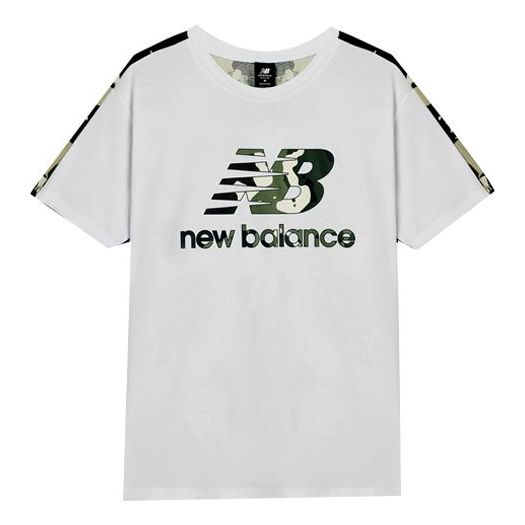 New Balance Essential Camo Tee Asia Sizing 'White Black' AMT11509-WM