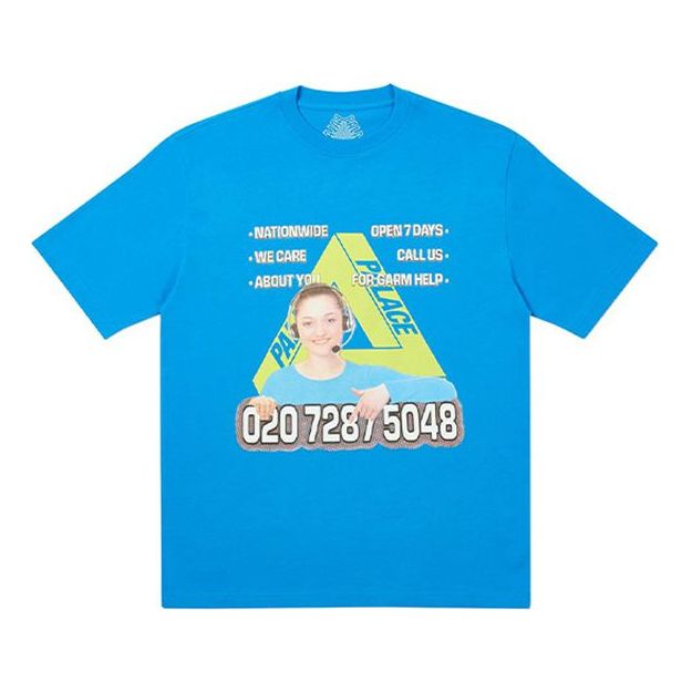 PALACE Bell Man Round Neck Short Sleeve Unisex Royal blue P19TS005