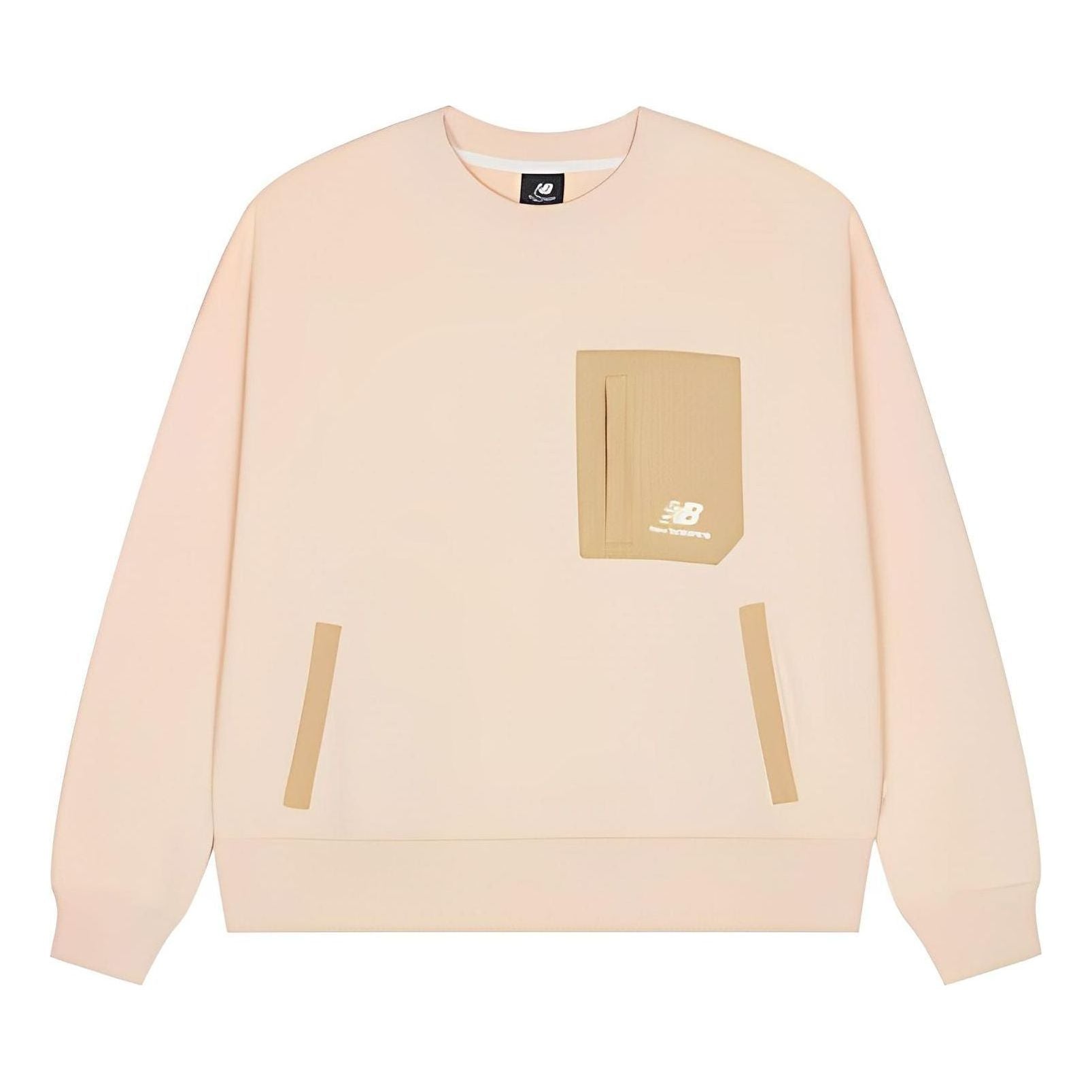 (WMNS) New Balance Logo Print Pocket Design Sweatshirt Asia Sizing 'Pink Brown' AWT23321-VRS