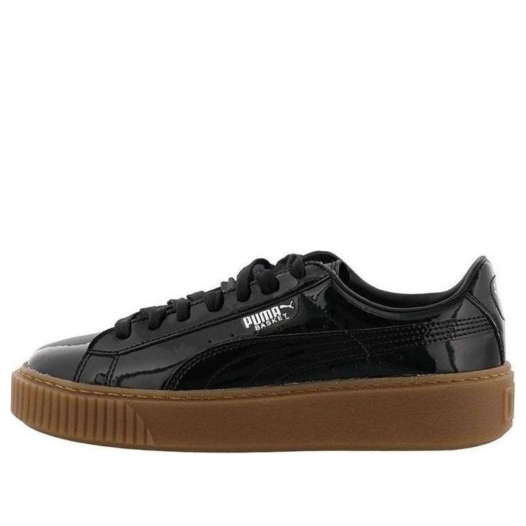 (WMNS) PUMA Basket Platform 'Black Patent' 363314-08