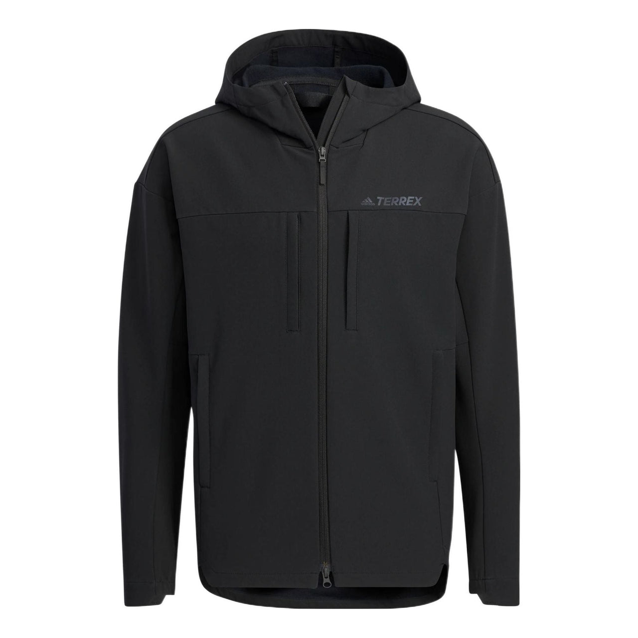 adidas Trav softsh jkt Back Printing Sports Hooded Jacket Black HN2016