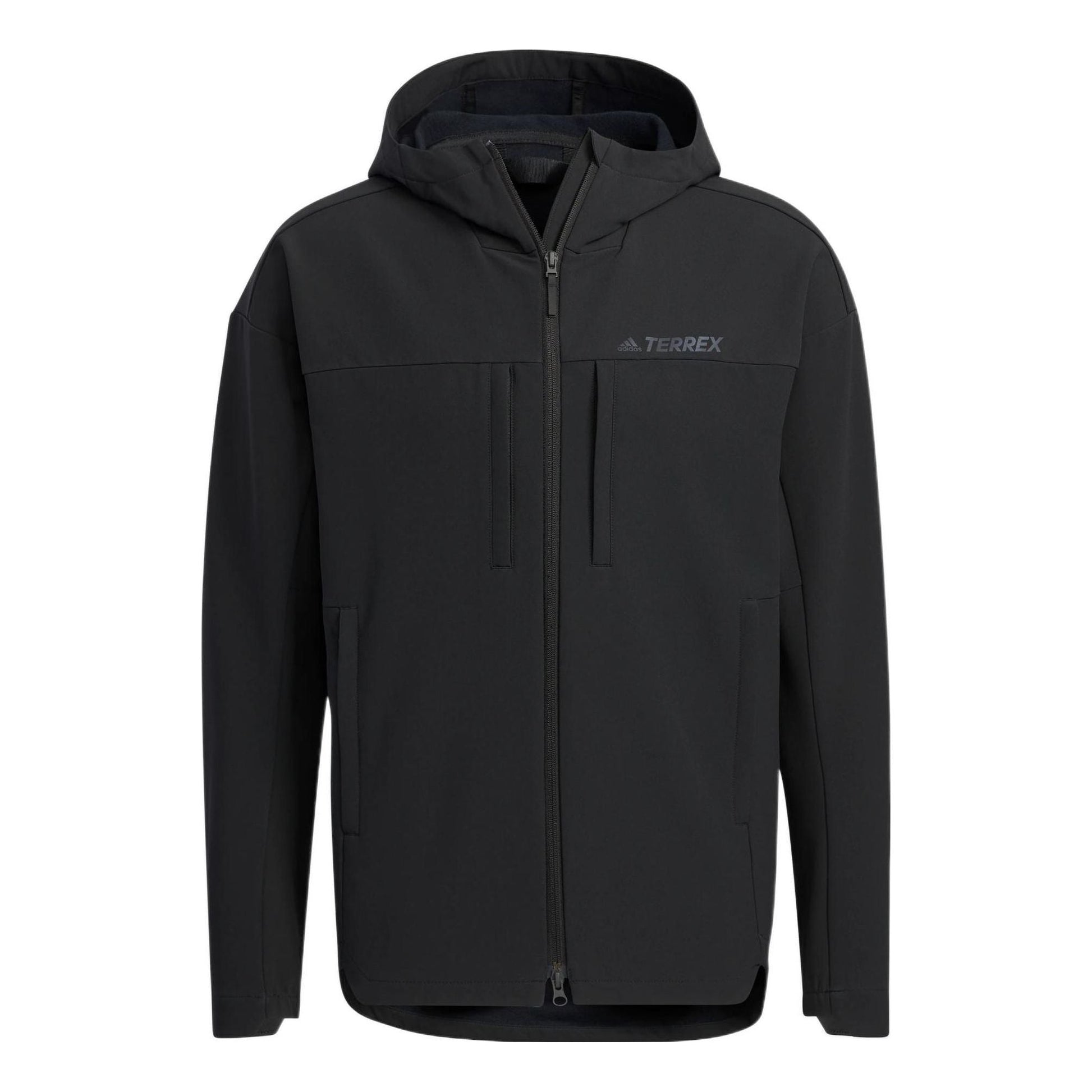 adidas Trav softsh jkt Back Printing Sports Hooded Jacket Black HN2016