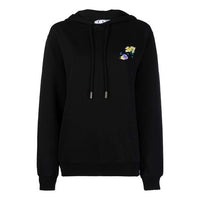(WMNS) Off-White SS21 Pattern Printing Loose Hoodie Black OWBB035S21JER0021001