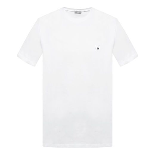 Men's DIOR Small Bee Embroidered Short Sleeve White 733J603B0533-005