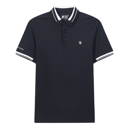 FILA Basic Knit Short Sleeve Polo Shirt Blue F61M028126F-NV