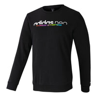 adidas neo Fav Nn Swt 1 Sports Round Neck Alphabet Printing Pullover Black GQ7058