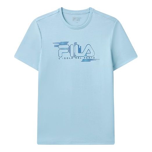 FILA Embroidered Logo Loose Knit Short Sleeve Blue F11M122102F-LB