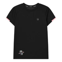 (WMNS) FILA Athletics Athleisure Casual Sports Running Breathable Short Sleeve Black A11W122101F-BK