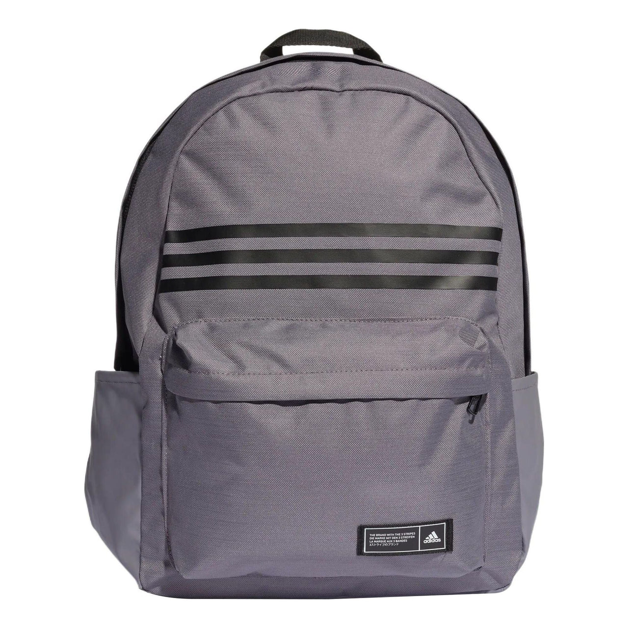 adidas Athleisure Casual Sports Stripe Printing Large Capacity schoolbag Backpack Unisex Gray HM9151