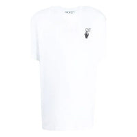 Off-White FW21 Logo Printing Round Neck Short Sleeve Loose Version White OMAA038F21JER0060184