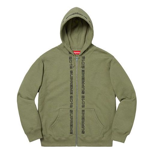 Supreme SS19 Topline Zip Up Sweatshirt logo SUP-SS19-10376