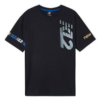 New Balance Men's New Balance Printing Athleisure Casual Sports Round Neck Short Sleeve Black MT01685-BK
