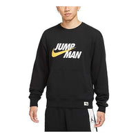 Men's Air Jordan Casual Sports Alphabet Printing Round Neck Pullover Black DA7195-010