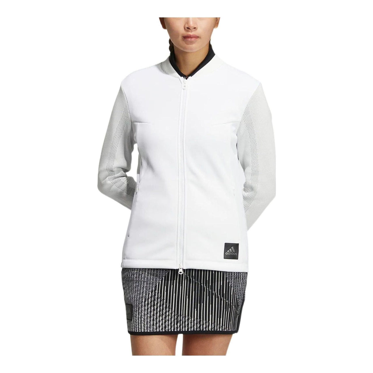 (WMNS) adidas AEROKNIT Fabric Mix Long Sleeve Full Zip Jacket Asia Sizing 'White' HG1672