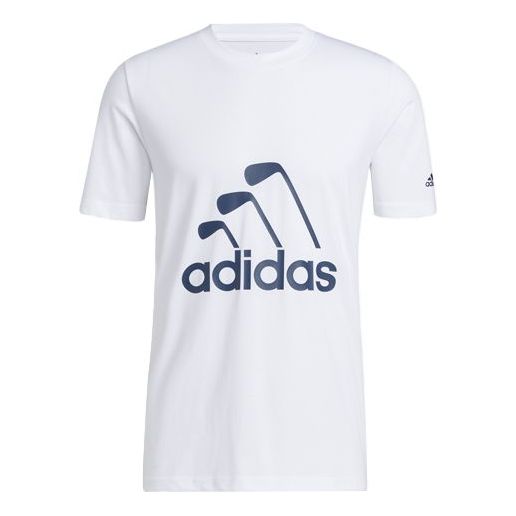 Men's adidas Golf Sports Printing Short Sleeve White T-Shirt GR3126