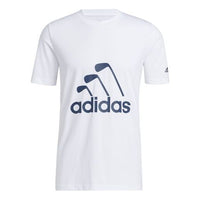 Men's adidas Golf Sports Printing Short Sleeve White T-Shirt GR3126