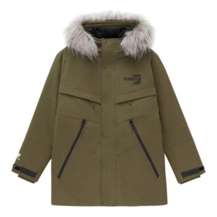 New Balance Warm Parka Jacket Asia Sizing 'Olive Green White' AMJ24373-DMO
